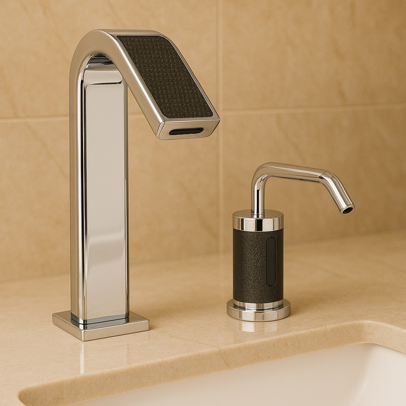 Commercial automatic faucet with chrome-style solid brass body